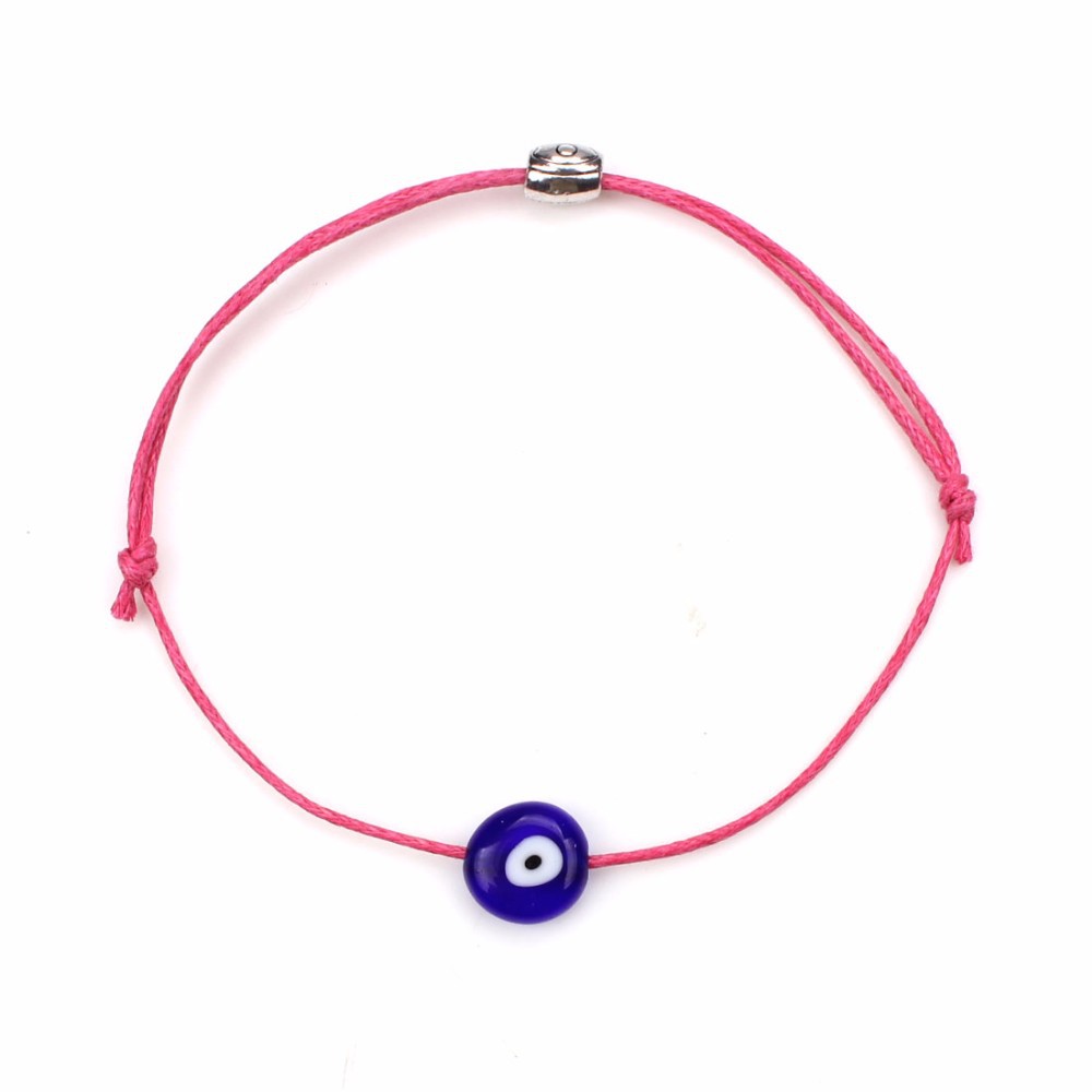 Red rope couple bracelet with ceramic and glass resin details - Product view 5