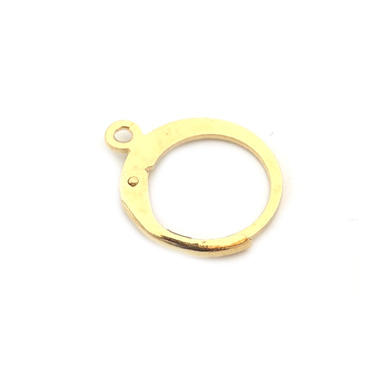 Stainless steel French ear hooks with rings for DIY jewelry in steel color and 18K gold-tone finishes - Product view 4