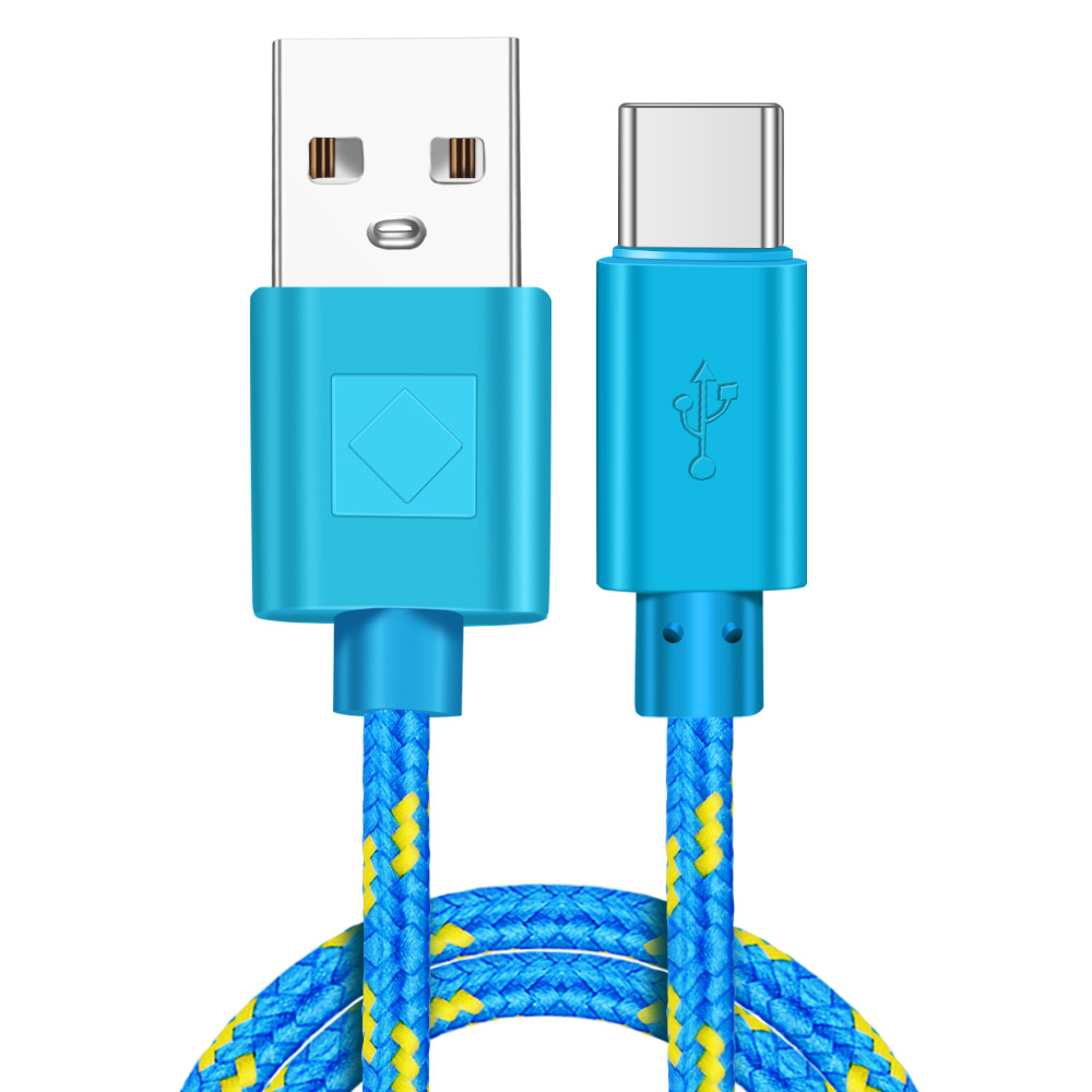 Braided nylon USB-C data cable for Type-C mobile phones - Product view 2