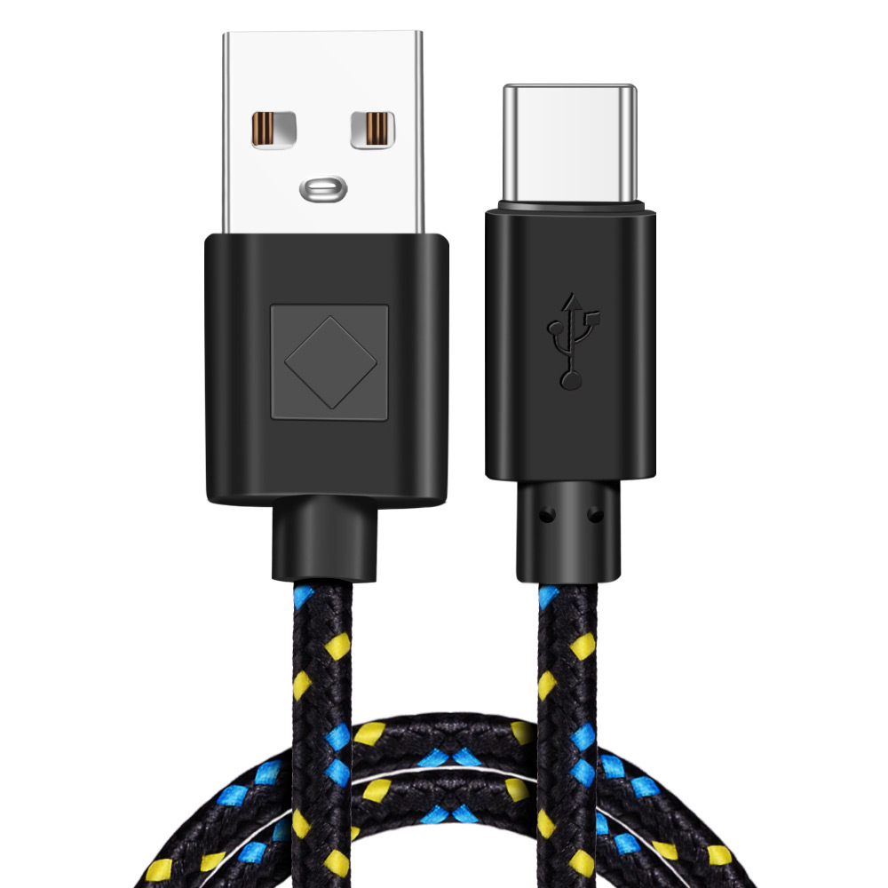 Braided nylon USB-C data cable for Type-C mobile phones - Main product view
