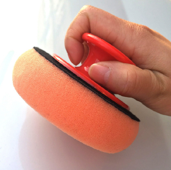 Sponge Handle Round Polishing Waxing Sponge Cleaning Maintenance Tool - Product detail 2 Round car waxing and polishing sponge with handle - Product detail 2