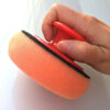 Round car waxing and polishing sponge with handle - Main product view