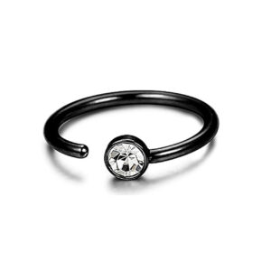 C-shaped rhinestone nose ring in an electroplated finish - Main product view
