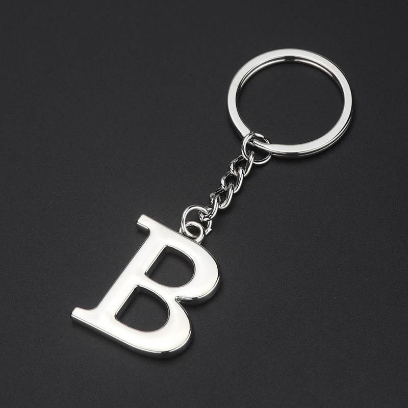 English alphabet letter keychain pendant in zinc alloy - Product view 26