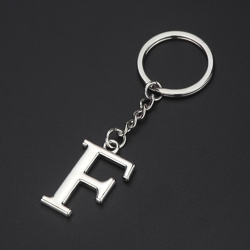 English alphabet letter keychain pendant in zinc alloy - Product view 15
