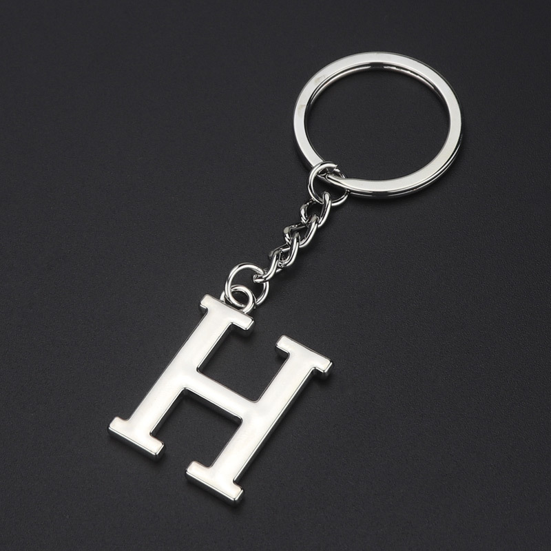 English alphabet letter keychain pendant in zinc alloy - Product view 17