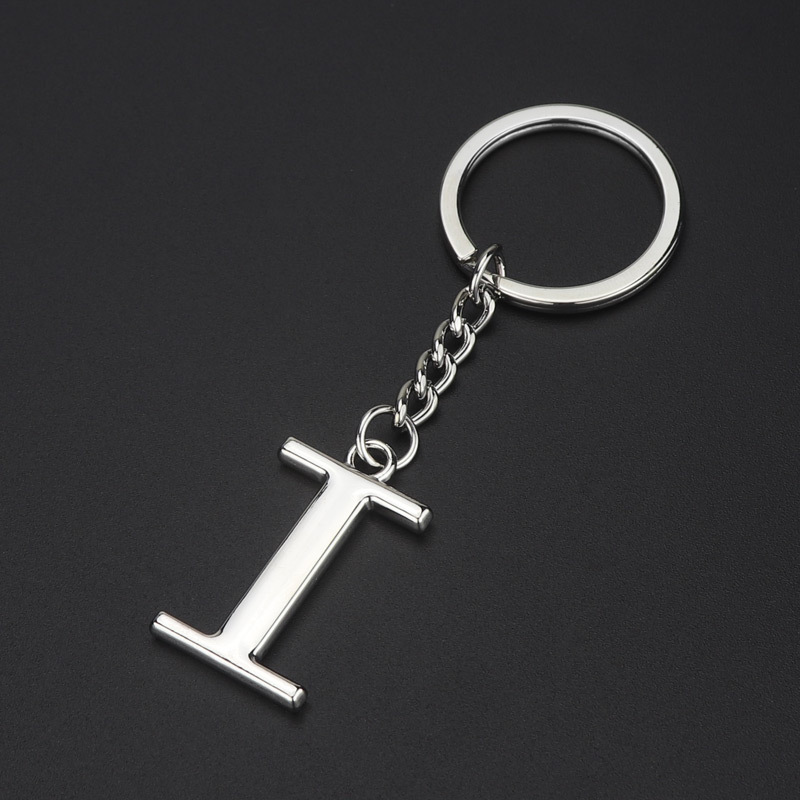 English alphabet letter keychain pendant in zinc alloy - Product view 16
