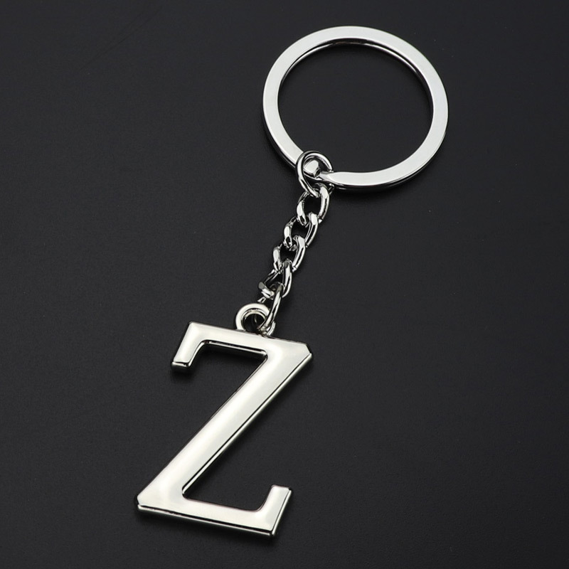 English alphabet letter keychain pendant in zinc alloy - Product view 9