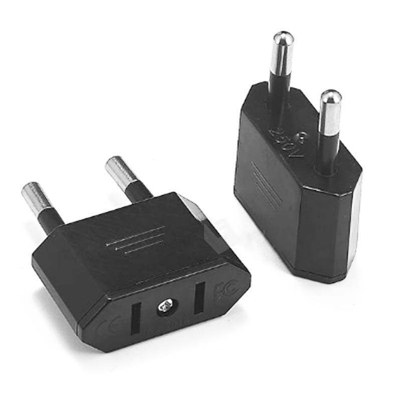 US to EU conversion plug adapter in black or white - Black
