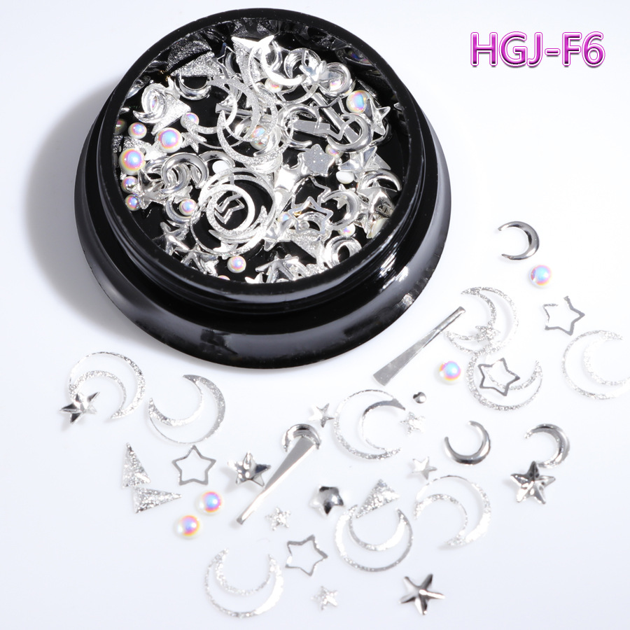 Mixed-color metal and glass nail art decorations - Product view 7
