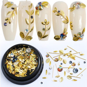 Mixed-color metal and glass nail art decorations - Main product view