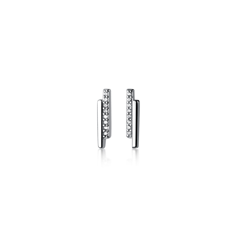 925 silver-style stud earrings in gold-tone and silver-tone options - Main product view