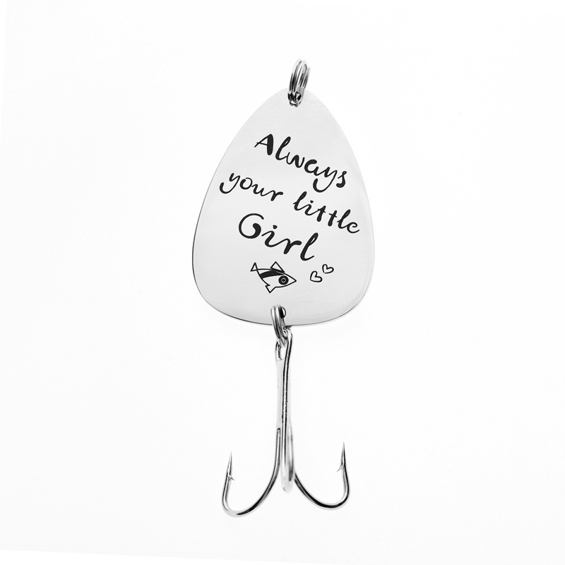 Steel-color fish hook souvenir pendant with pearl and alloy wings - Main product view