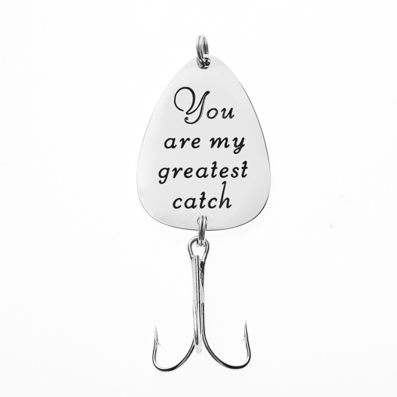 Steel-color fish hook souvenir pendant with pearl and alloy wings - Product view 9