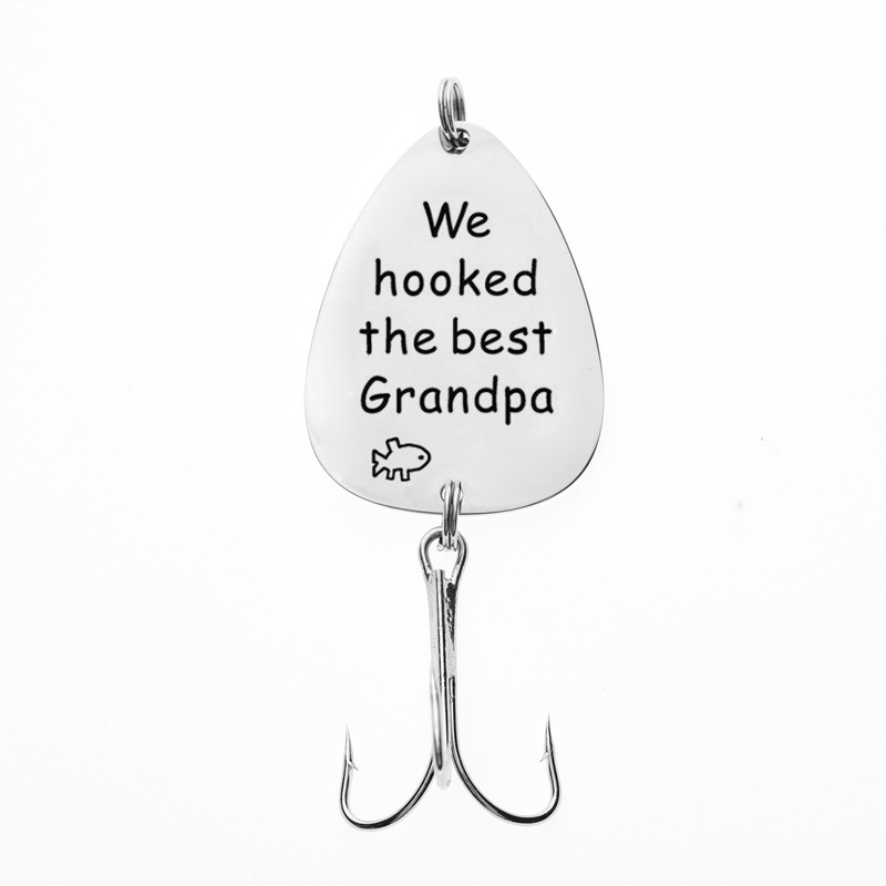 Steel-color fish hook souvenir pendant with pearl and alloy wings - Product view 8