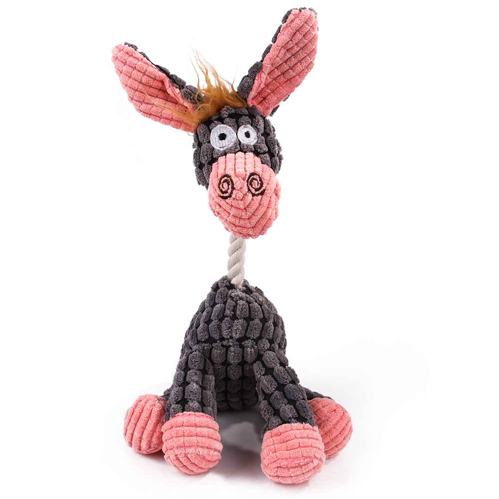plush donkey-shaped squeaky dog chew toy - Product view 20