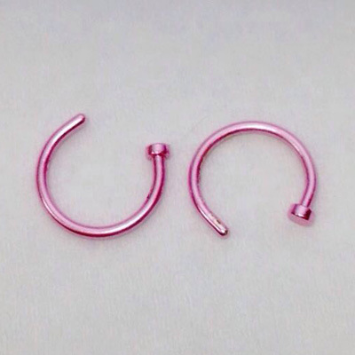 Unisex 8mm U-shaped false nose ring in an electroplated silver finish - Product view 6