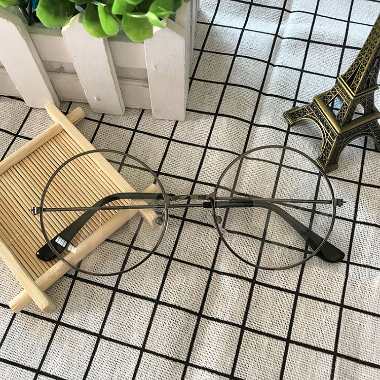 Korean-style Harajuku flat-lens vintage glasses with full metal frame - Product view 3