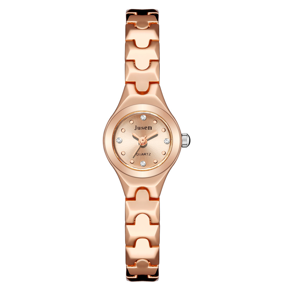 Small women’s quartz bracelet-style watch with round dial and horseshoe buckle - Product view 4