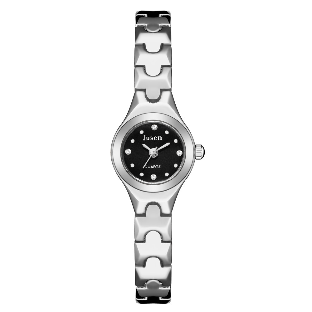 Small women’s quartz bracelet-style watch with round dial and horseshoe buckle - Product view 3