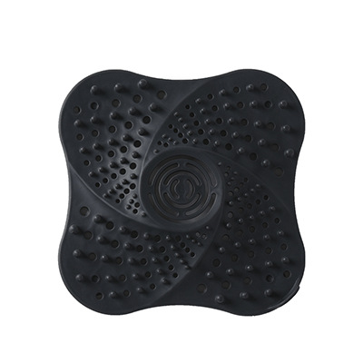 Black silicone hair drain catcher with suction cup base - Product view 4