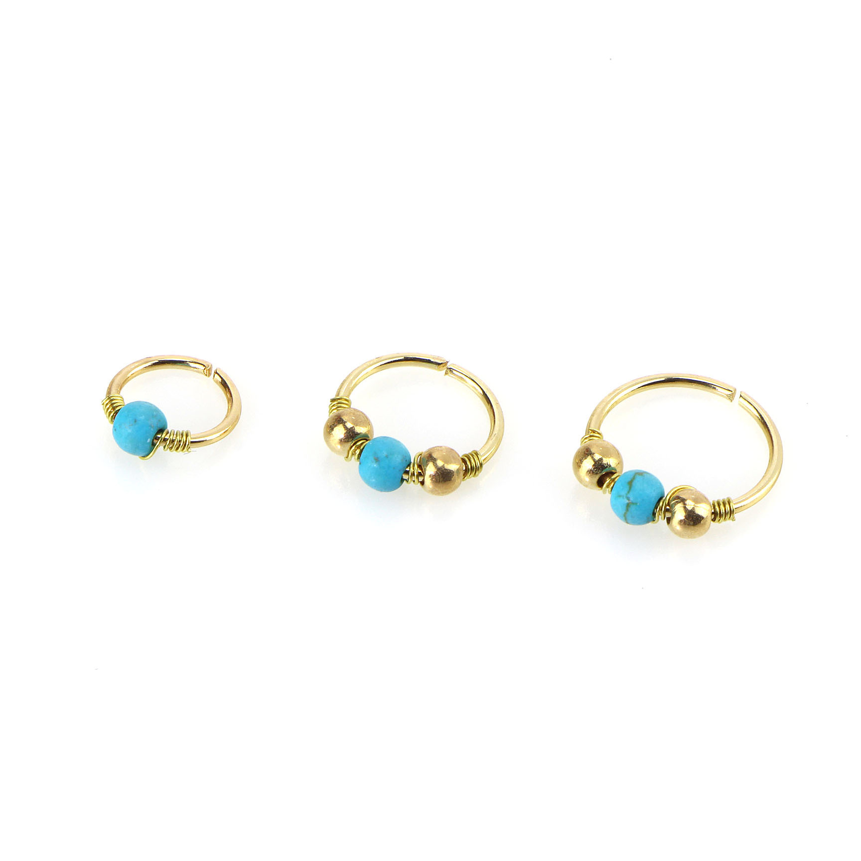 Round stainless steel nose ring with electroplated finish - Product view 3