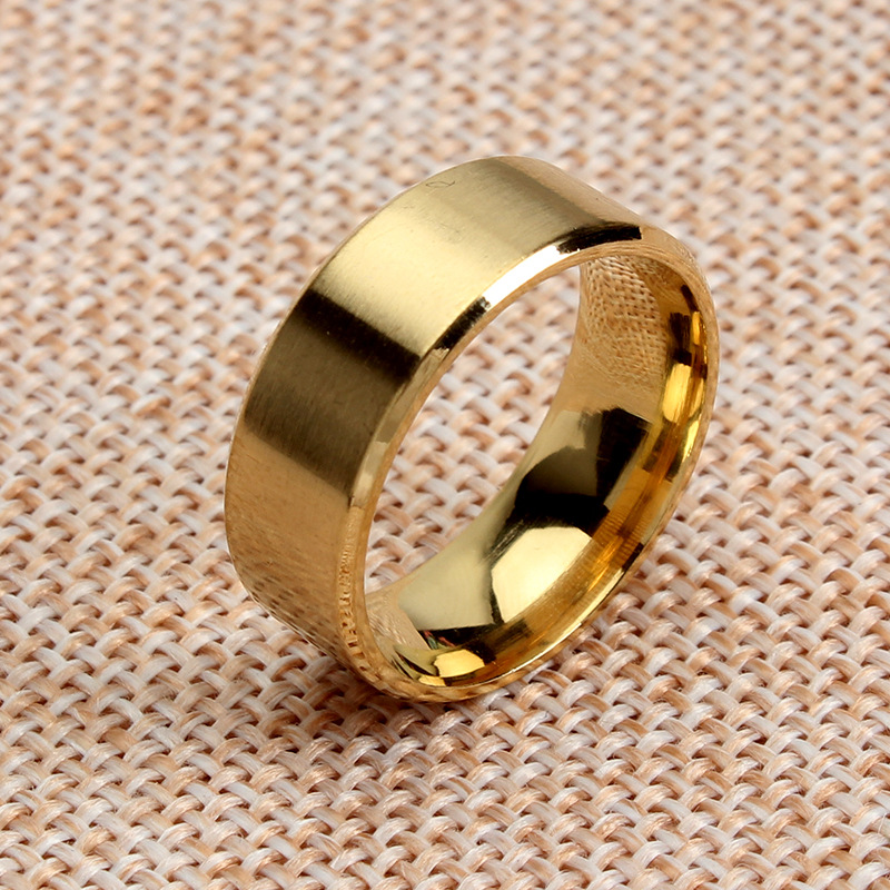 Domineering wide face brushed beveled ring - Main product view
