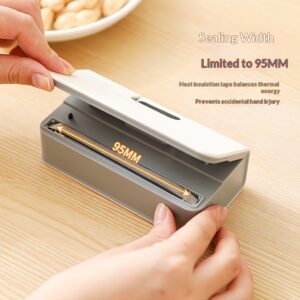 Rechargeable mini portable bag sealer in white and blue - Main product view