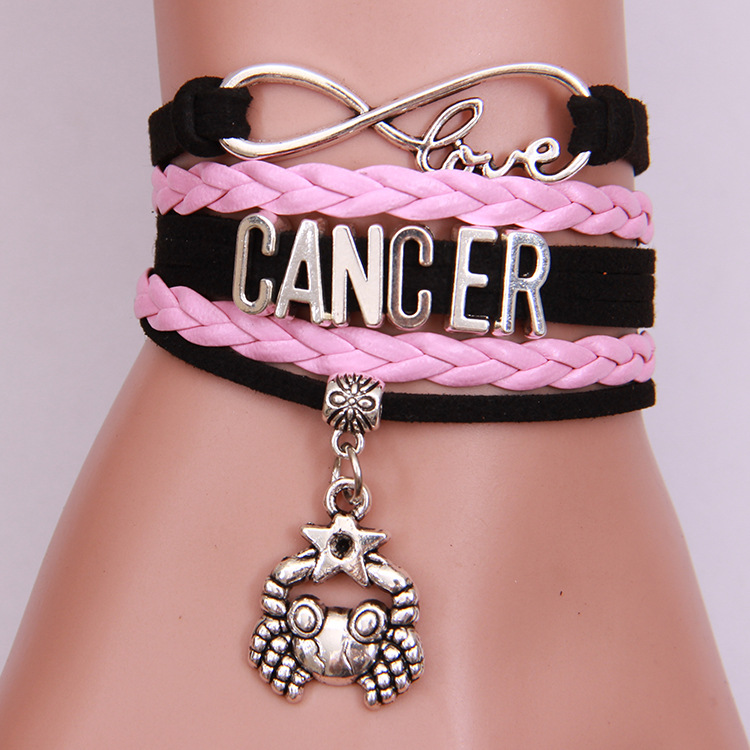 Woven alloy bracelet with zodiac constellation design - Main product view