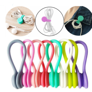 Magnetic silicone cable winder for chargers, earphones, and data cables - Main product view