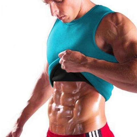 Men's waist-length neoprene sauna vest in black - Product view 1
