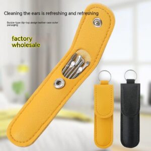 Six-piece stainless steel ear pick set in assorted colors - Main product view