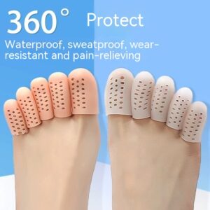 White silicone toe protective sleeve for big or small toes - Main product view