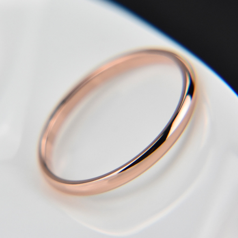 Smooth geometric titanium steel ring with solid-color finish - Product view 4