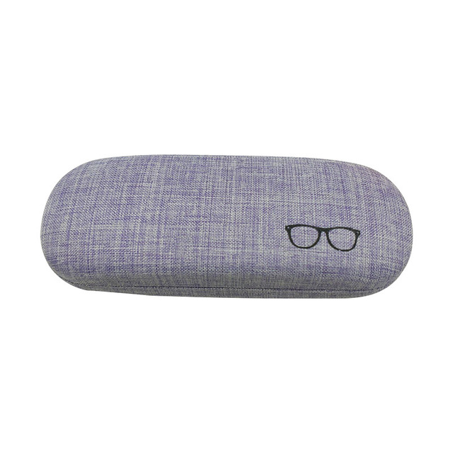 Cotton linen glasses case with iron construction - Purple