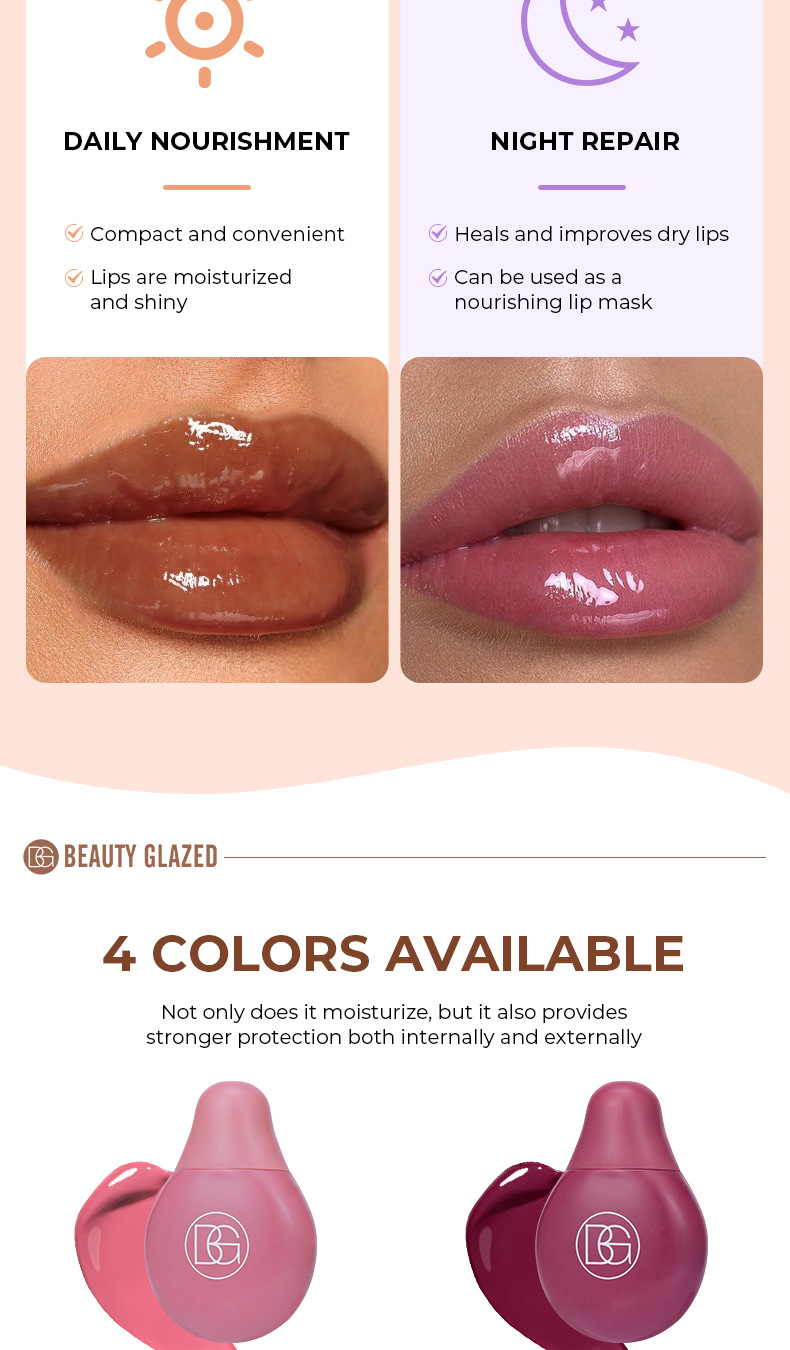 4-color Lip Moistening Colored Lip Lacquer - Product detail 7 Four-color moisturizing lip gloss lacquer - Product detail 7