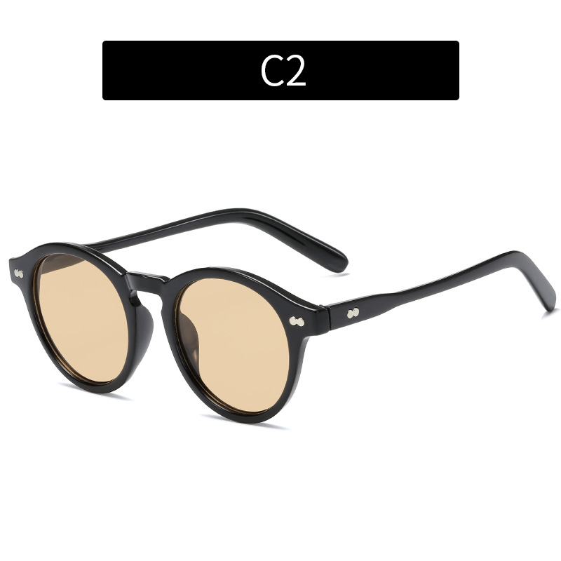 Vintage round frame sunglasses with UV400 resistance - Product view 5