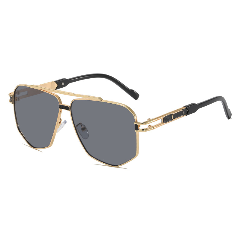 Men’s retro Ruyi symbol sunglasses with a metallic frame and colored lens options - Product view 4