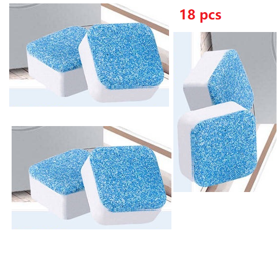 Blue and white washing machine tub cleaning tablets - Product view 3