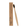 Natural bamboo manual toothbrush with square handle and medium bristles - Main product view