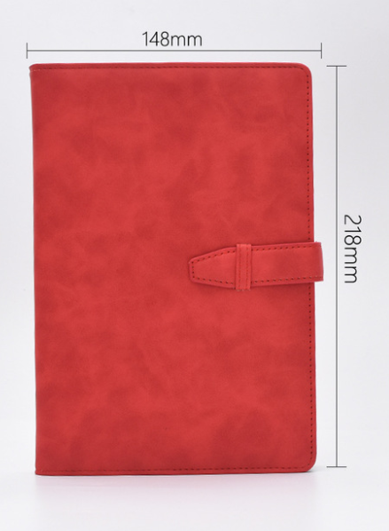 Retro student notepad with imitation leather cover - Product view 3