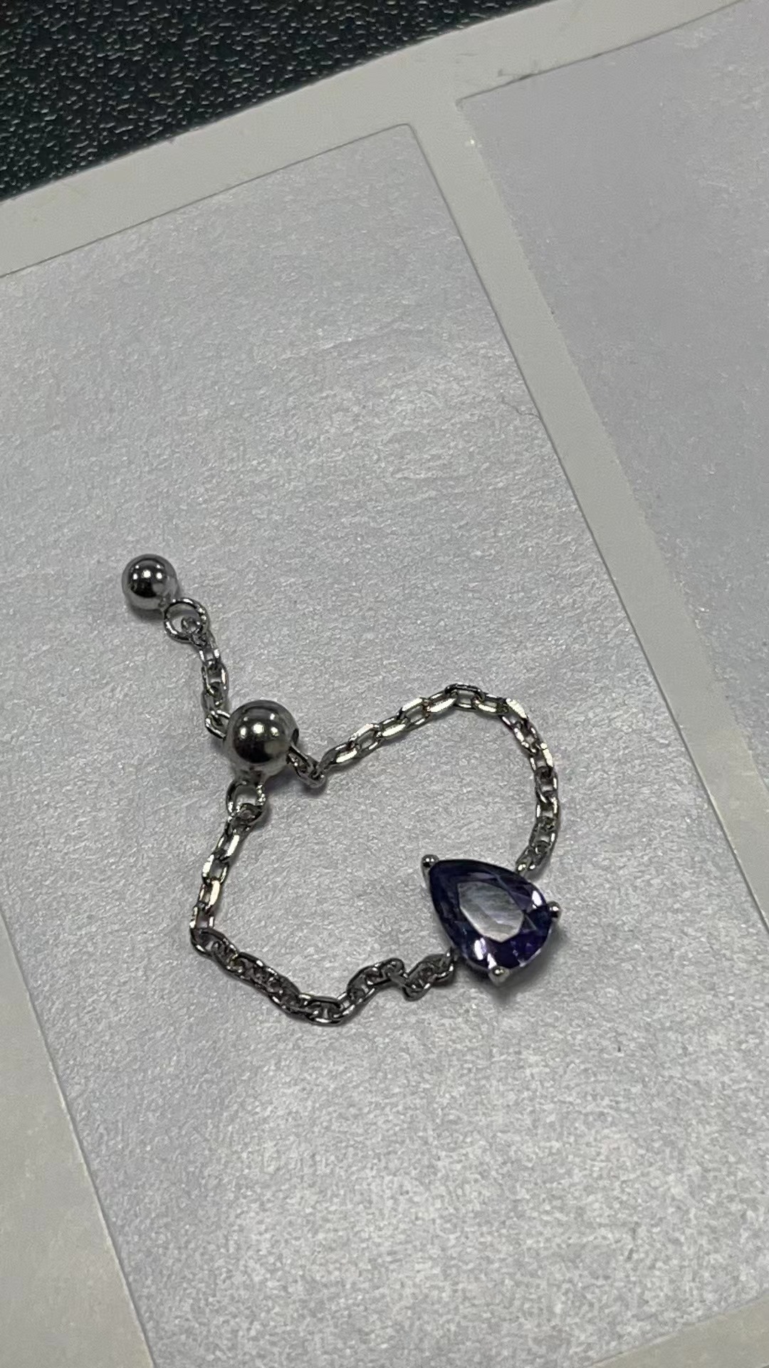 Creative Design Finger Chain Adjustable Ring Chain MOQ20 - Product detail 4 Adjustable silver finger chain ring with Korean-style design - Product detail 4