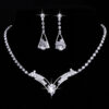 Korean-inspired water drop bridal necklace and matching earrings set - Main product view