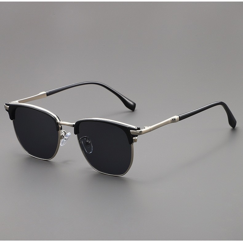 Unisex vintage half-frame sunglasses in a selected color style - Product view 5