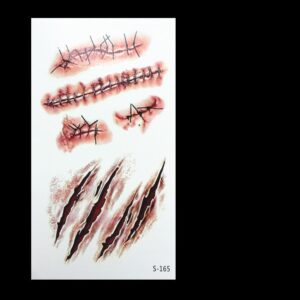 Halloween temporary fake wound scar tattoo sticker with scar and rotten-mouth design options - Main product view