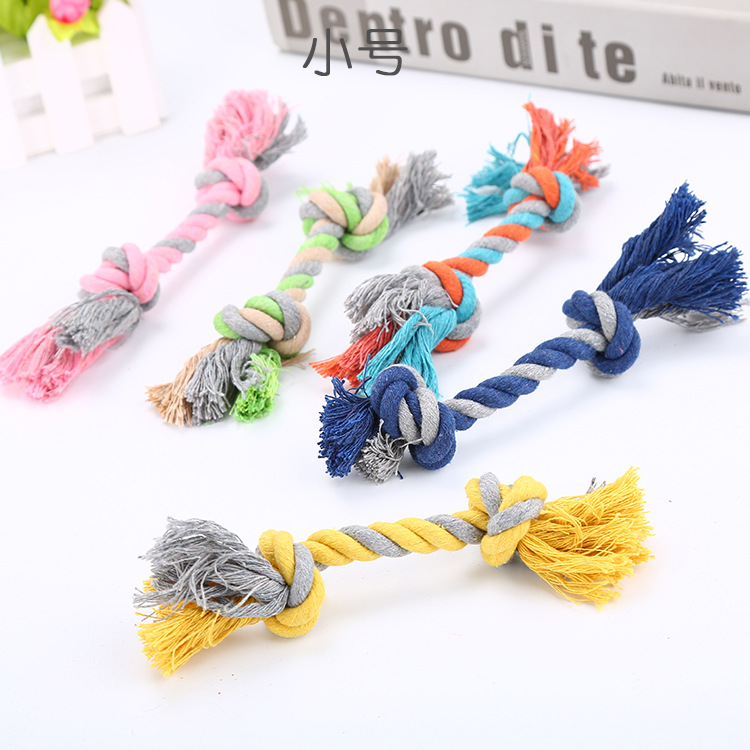 Cotton rope puppy dog toy in a selected color - Main product view
