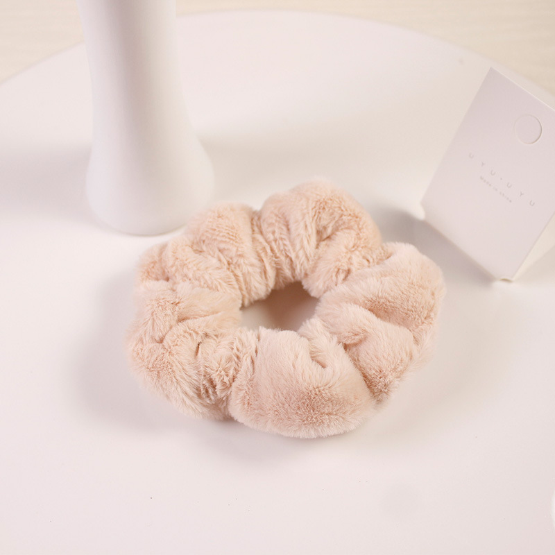 Cute plush large intestine-inspired fabric hair tie in assorted colors - Coffee color
