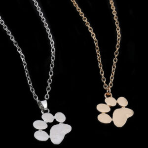 Cute cat paw pendant necklace in gold or silver tone - Main product view