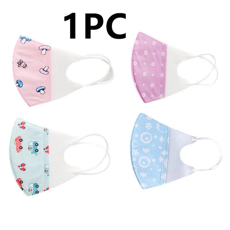 Disposable 3D cartoon dustproof face mask for children with hanging ear loops - Girl-0 to 3 year