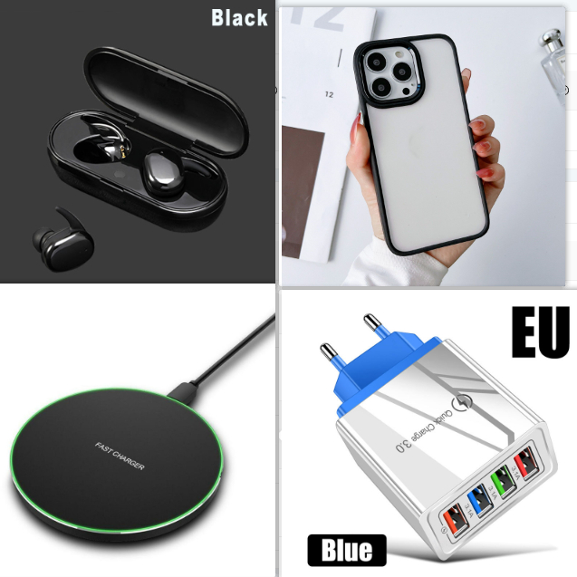 Wireless Bluetooth in-ear sports earphones in black and white color options - Product view 1